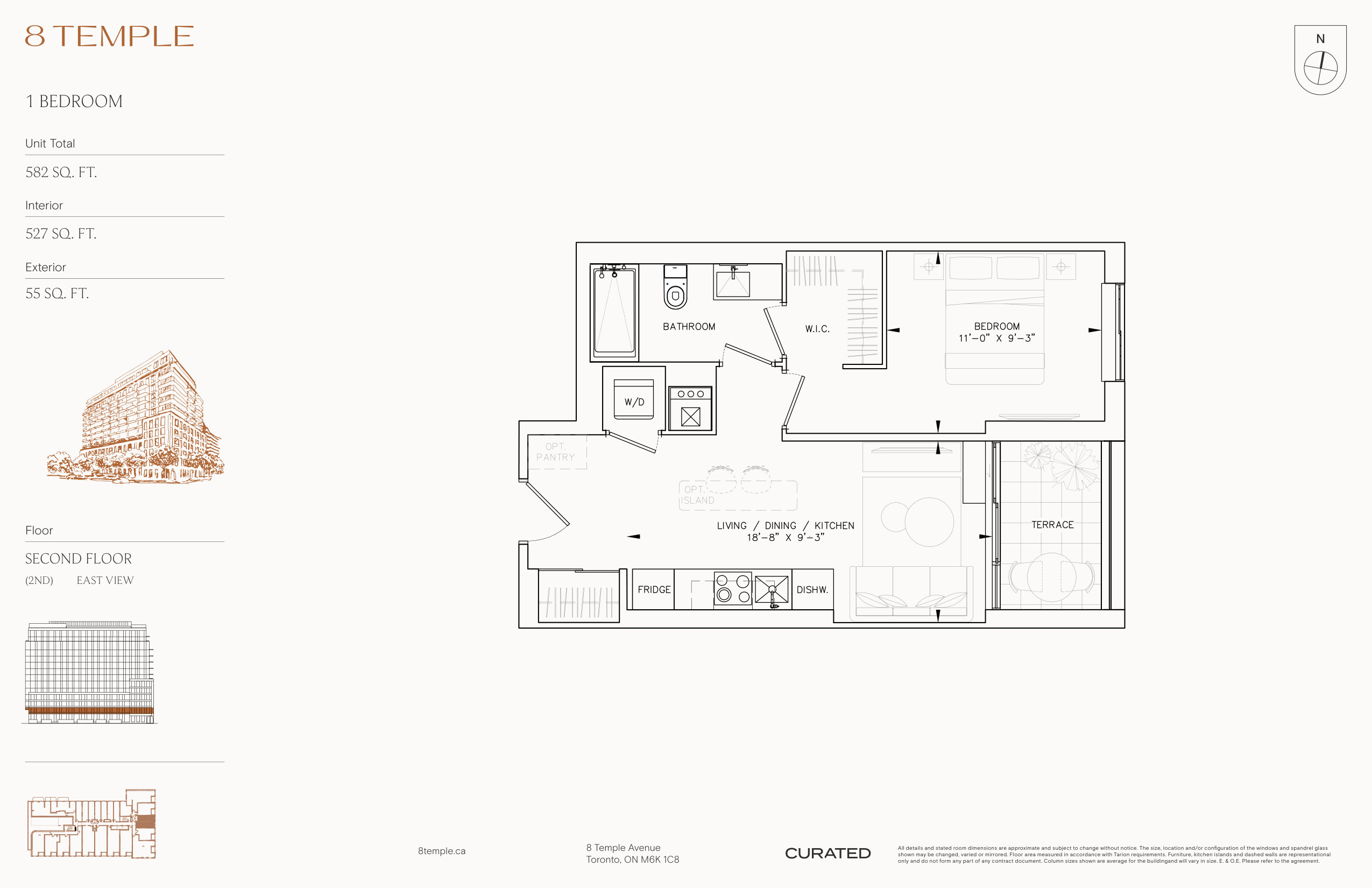 527 sq ft Suite Floor Plan
